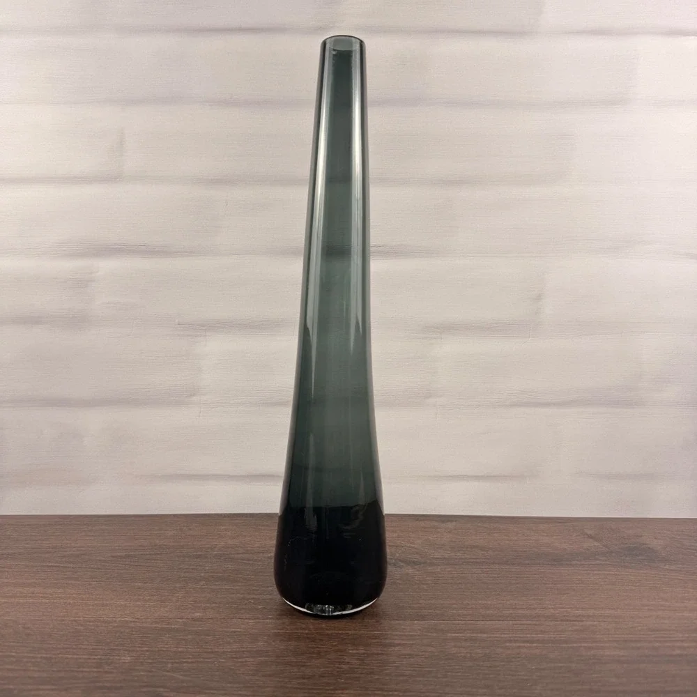Blenko 5616B Charcoal Glass Vase Wayne Husted Mid Century Modern